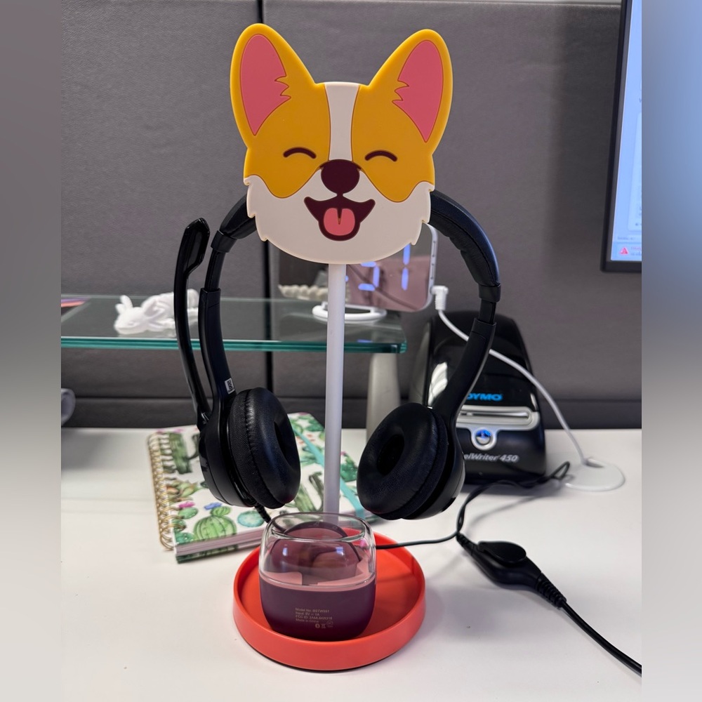 Corgi Design Headphone Stand with Accessory Holder NIB - Picture 2 of 4